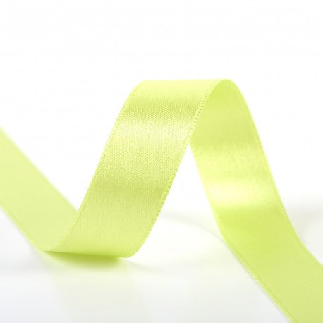 Double-sided satin ribbon - 201 Neon yellow