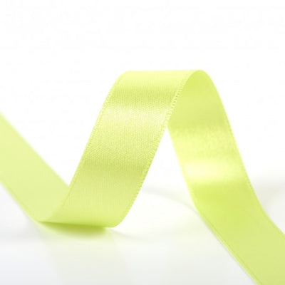 Double-sided satin ribbon - 201 Neon yellow