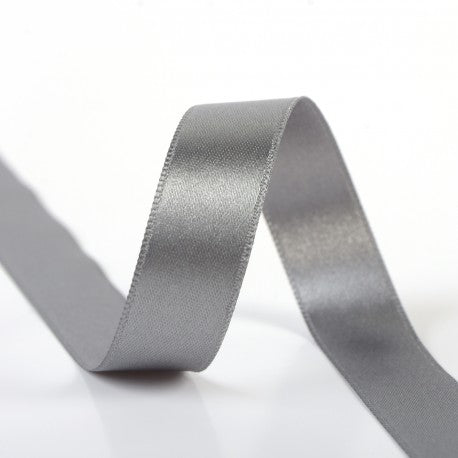 Double-Sided Satin Ribbon - Medium gray