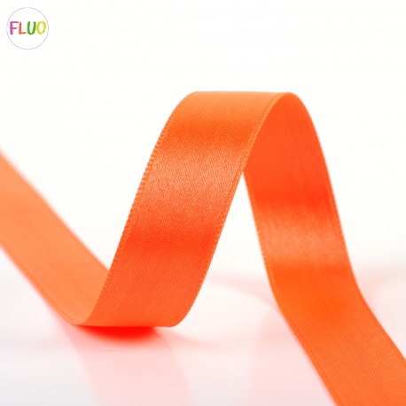 Double-sided satin ribbon - 203 Neon orange