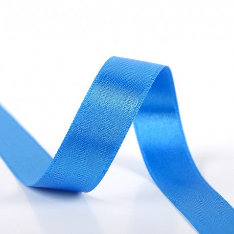 Double-Sided Satin Ribbon - Cerulean blue