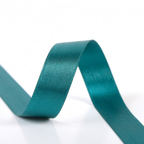 Double-sided satin ribbon - 126 Duck blue