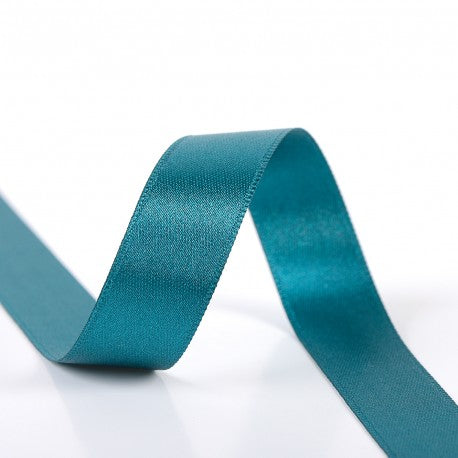 Double-sided satin ribbon - 26 Duck blue