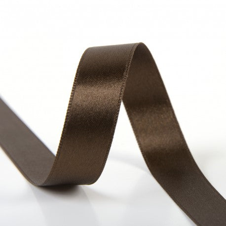 Double-Sided Satin Ribbon - Dark brown