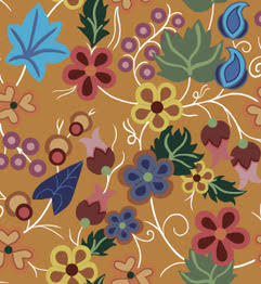 Native Floral SG0001 - Tan 100% Cotton Designer